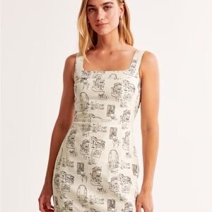 Abercrombie & Fitch Cream Printed Mini Dress